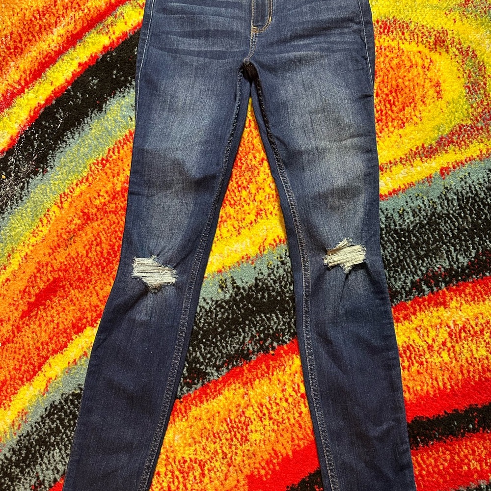 Women's Blue Distressed Jeans